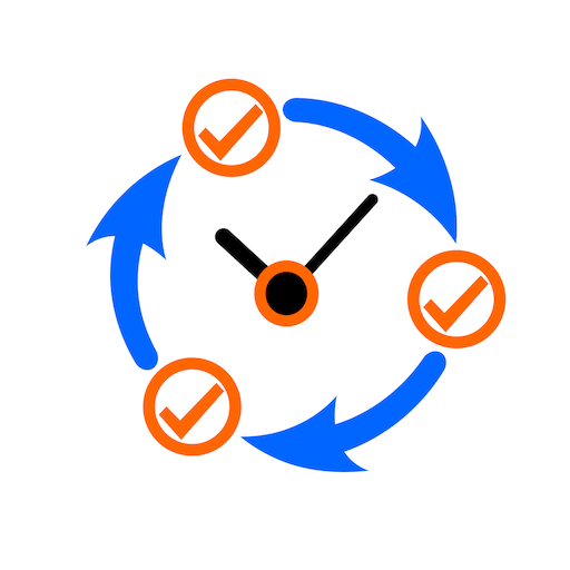 Fairturn app icon: a clock with check marks and blue arrows